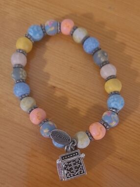 Pastel Multicolor Beaded Charm Bracelet